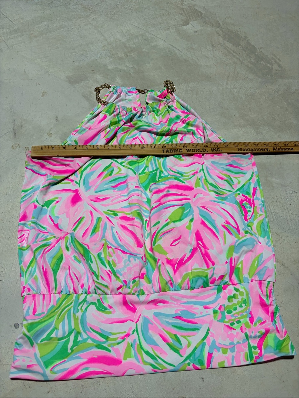 Lilly pulitzer Bowen Bright Tropical Halter Top Pink Green Floral Print large - Picture 2 of 10